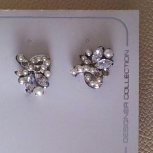 Giavan Pearl & Rhinestone Dressy Earrings - Free